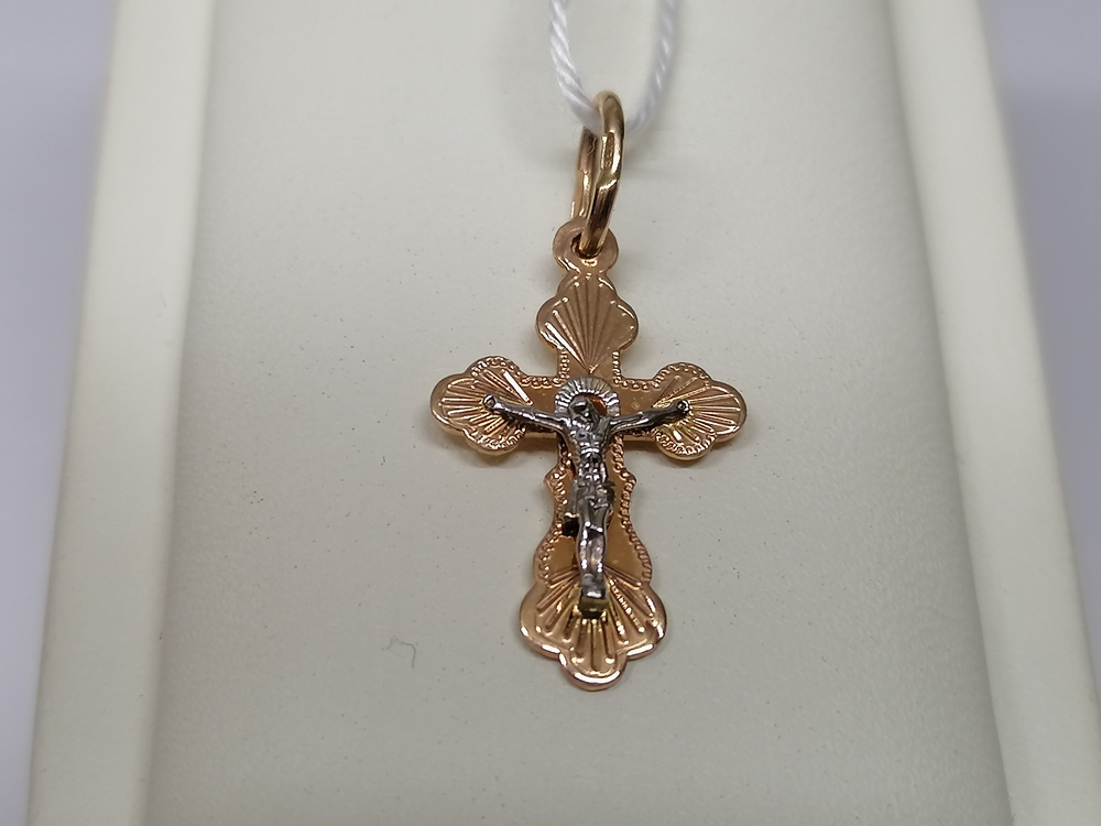 ПОДКБК585 ПОДВЕСКА КРЕСТ БЕЗ КАМНЯ (Au 585)