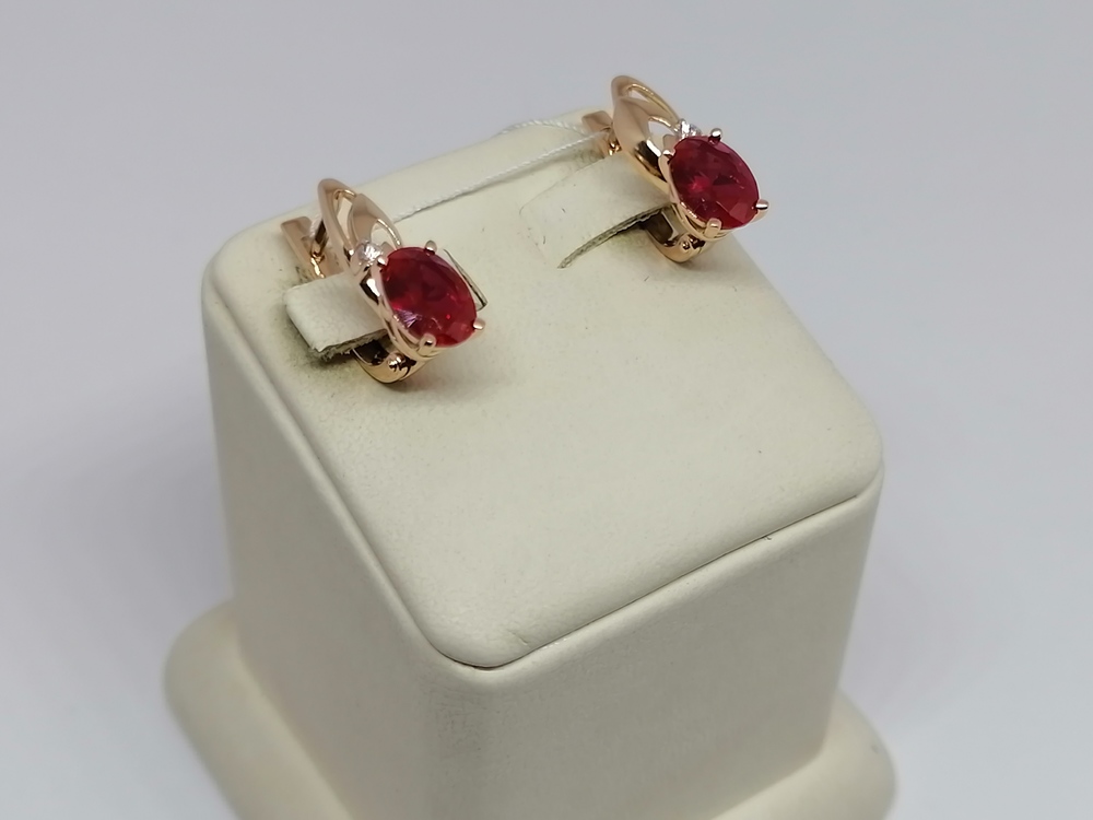 СКМИ585 СЕРЬГИ С КАМНЯМИ (Au 585)