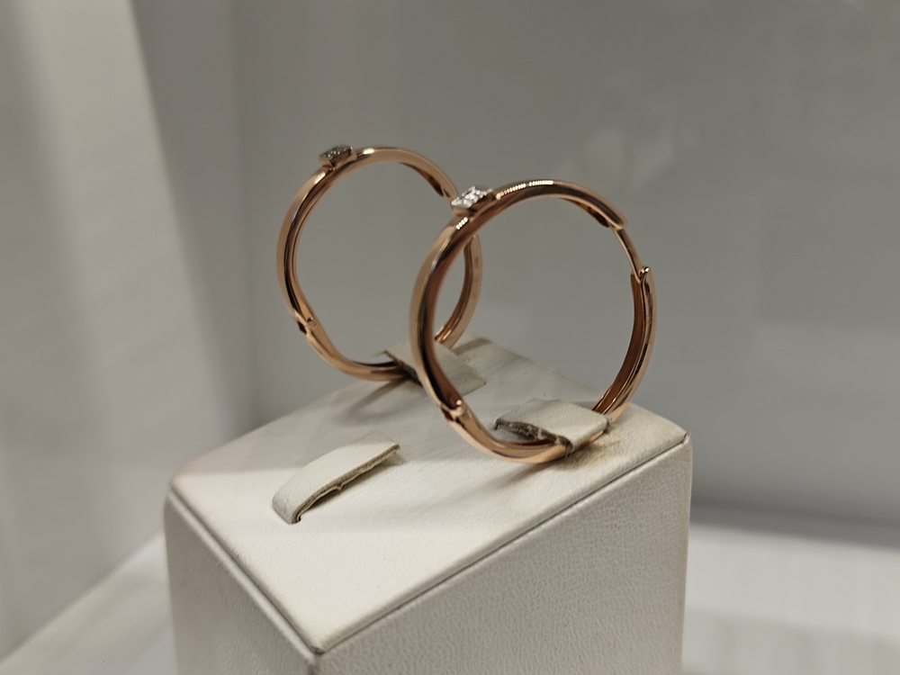 СЕРЬГИ КОНГО с камнем (Au 585)