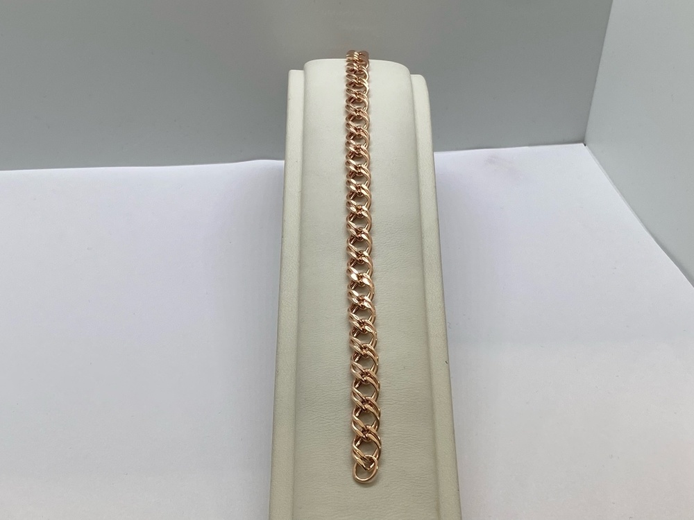 БРАСЛЕТ ПУСТОТЕЛЫЙ Ромб двойной (Au 585)