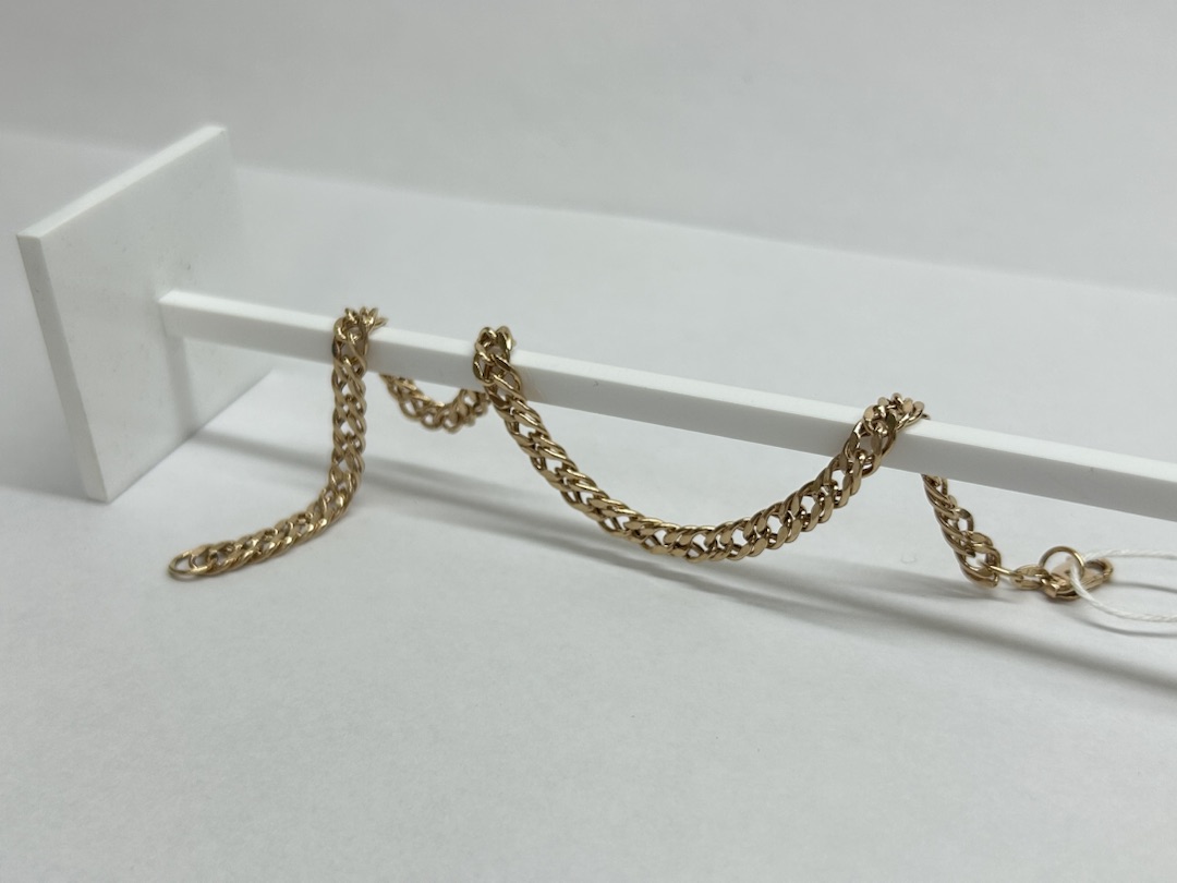 БРАСЛЕТ ПУСТОТЕЛЫЙ Ромб двойной Au 585