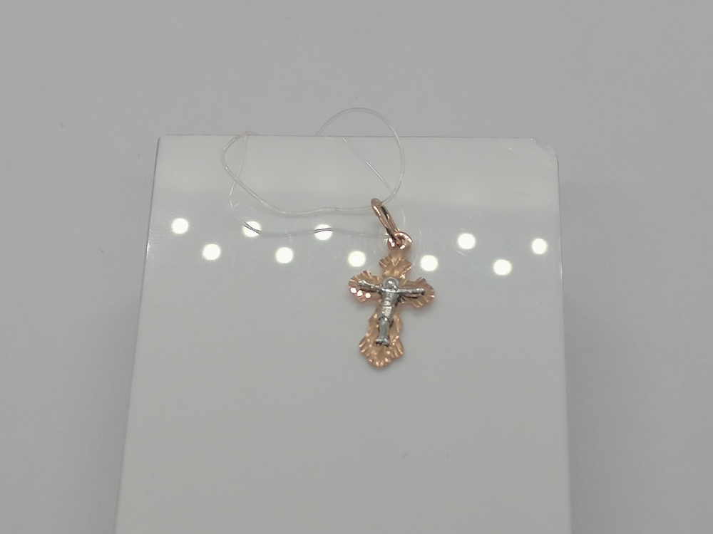 18-0019 ПОДВЕСКА КРЕСТ без камня (Au 585) 18-0019 ПОДВЕСКА КРЕСТ без камня (Au 585)