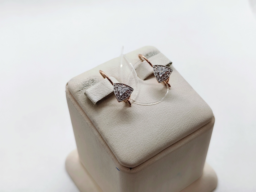 СЕРЬГИ ПЕТЕЛЬКА с камнями (Au 585)