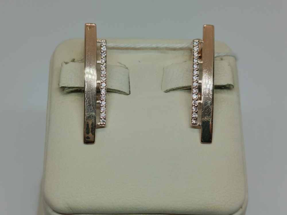 СКМИ585 СЕРЬГИ С КАМНЯМИ (Au 585)