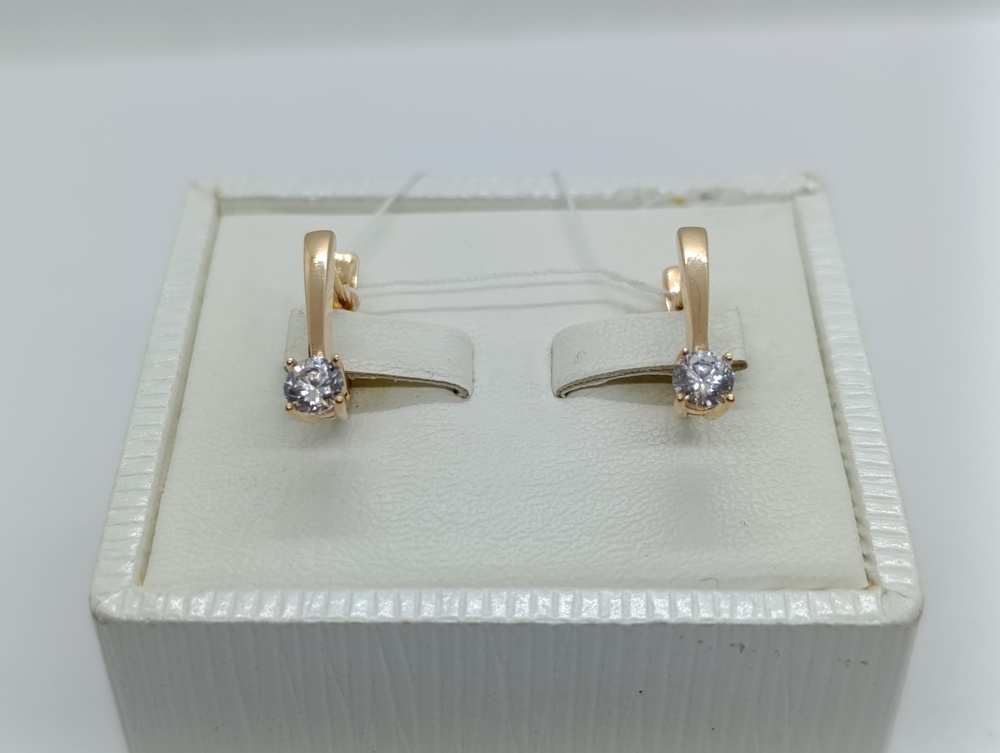 СКМ585 СЕРЬГИ С КАМНЕМ (Au 585)