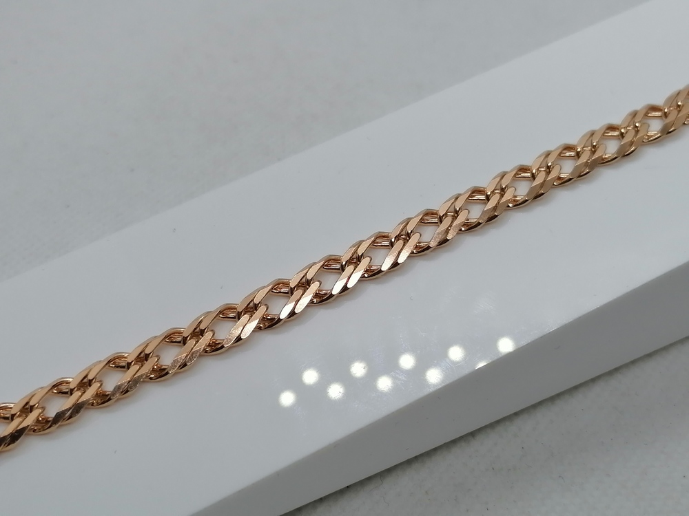 БРАСЛЕТ ПОЛНОВЕСНЫЙ Ромб двойной Au 585