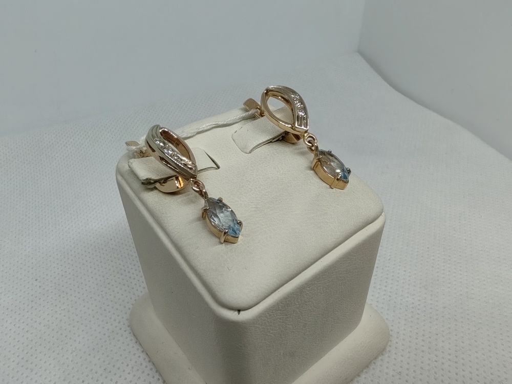СКМИ585 СЕРЬГИ С КАМНЯМИ (Au 585)