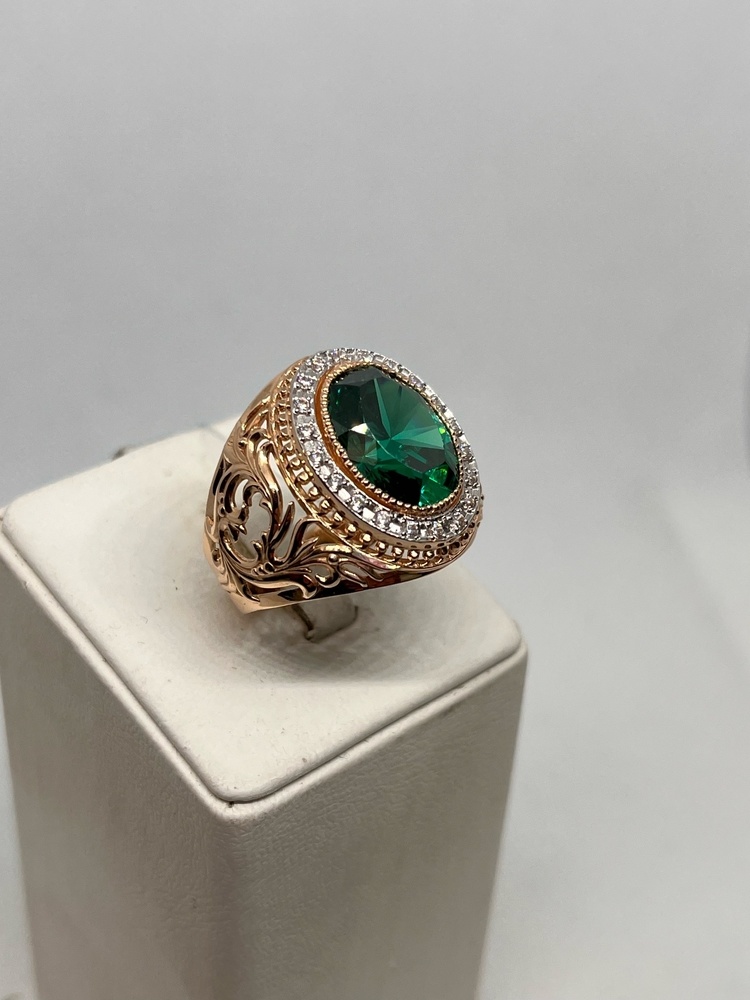 10945 КОЛЬЦО ПЕЧАТКА с камнями (Au 585)