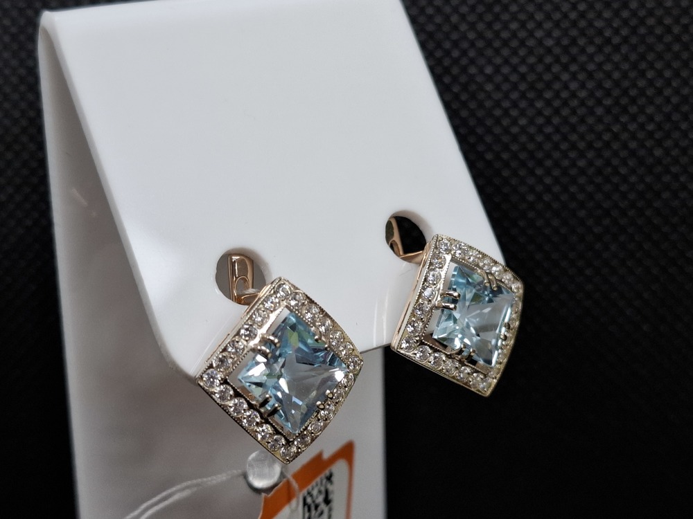 СКМИ585 СЕРЬГИ С КАМНЯМИ (Au 585)