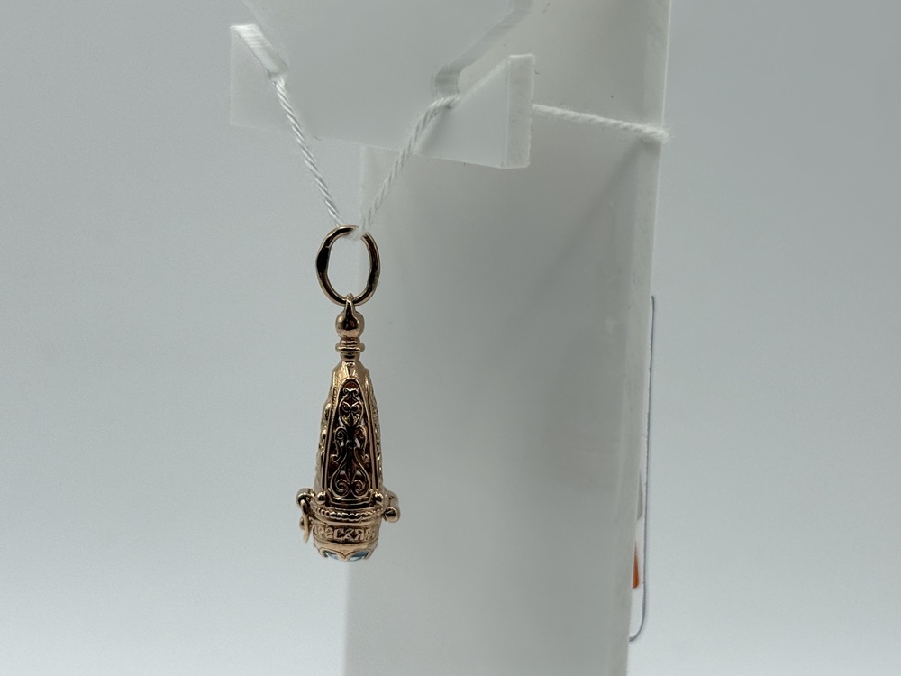 ПОДИКМ585 ПОДВЕСКА ИКОНА С КАМНЕМ (Au 585)