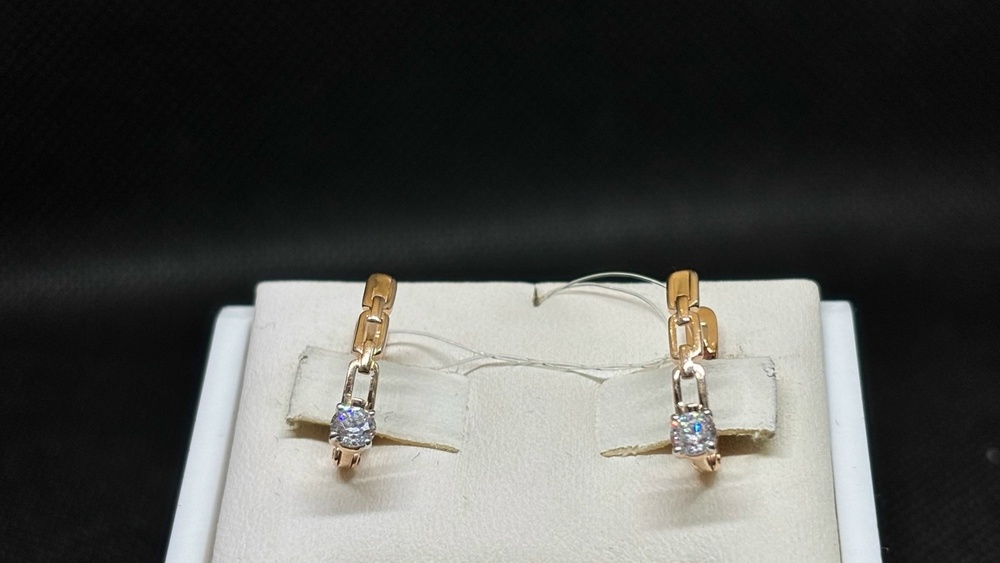 СЕРЬГИ С КАМНЕМ (Au 585)