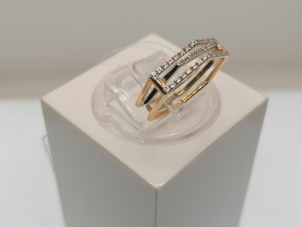 КОЛЬЦО С КАМНЯМИ (Au 585)