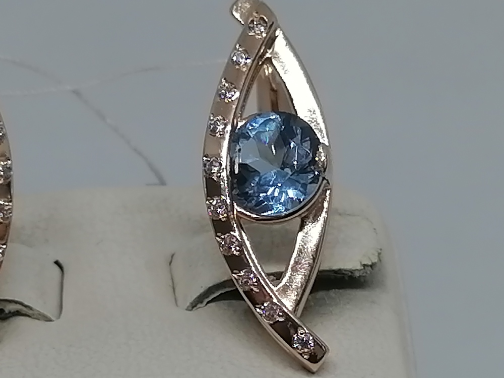 СКМИ585 СЕРЬГИ С КАМНЯМИ (Au 585)