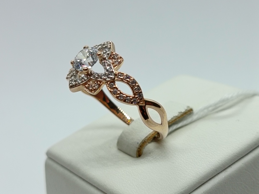 КОЛЬЦО С КАМНЯМИ (Au 585)