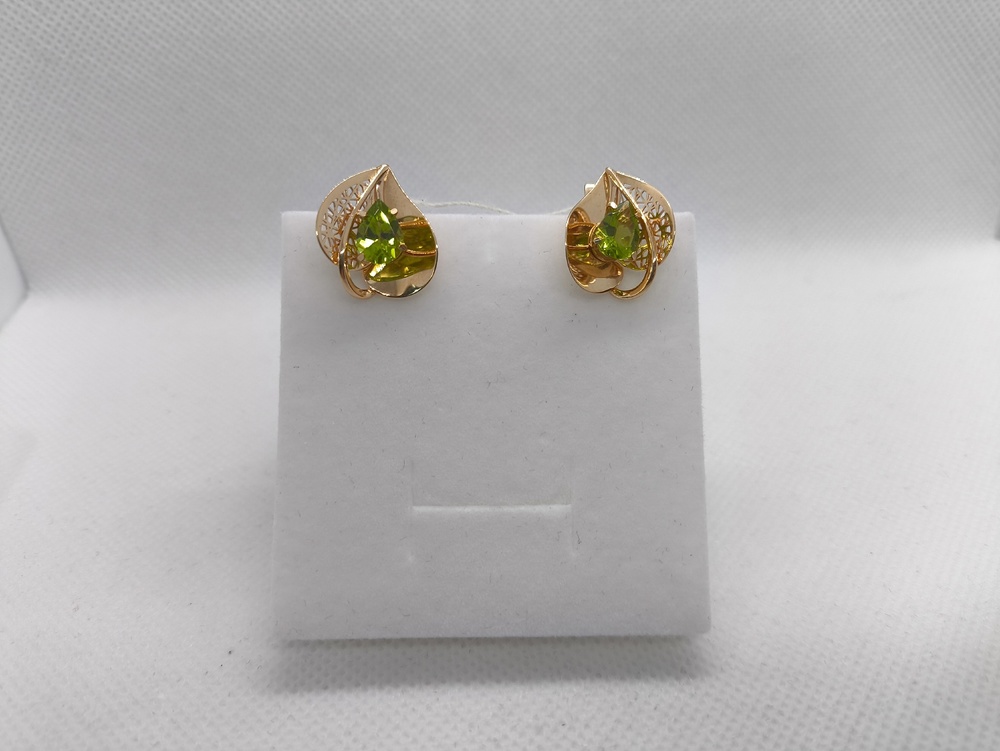 СЕРЬГИ ХРИЗОЛИТ (Au 585)