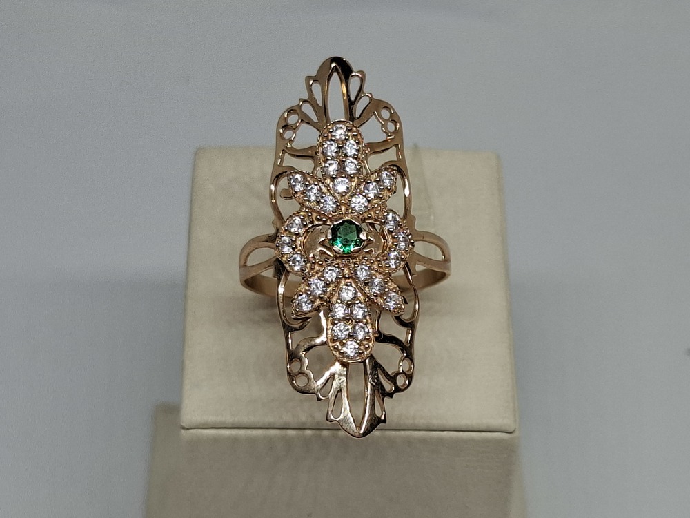 КОЛЬЦО С КАМНЯМИ (Au 585)