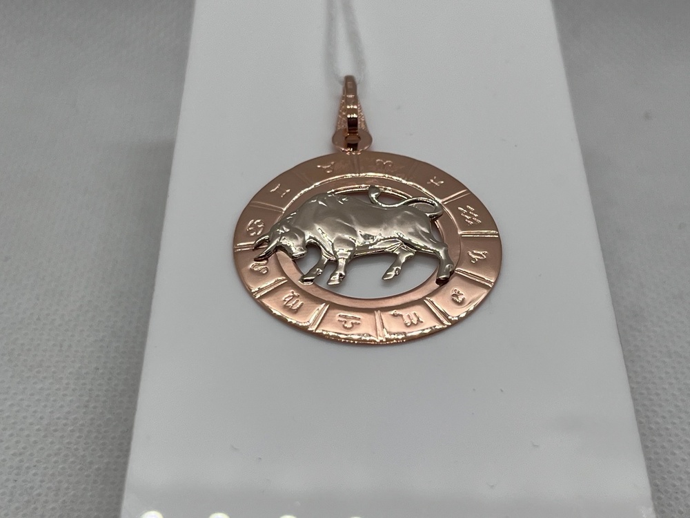 ПОДЗЗТ585 ПОДВЕСКА ЗНАК ЗОДИАКА ТЕЛЕЦ (Au 585)