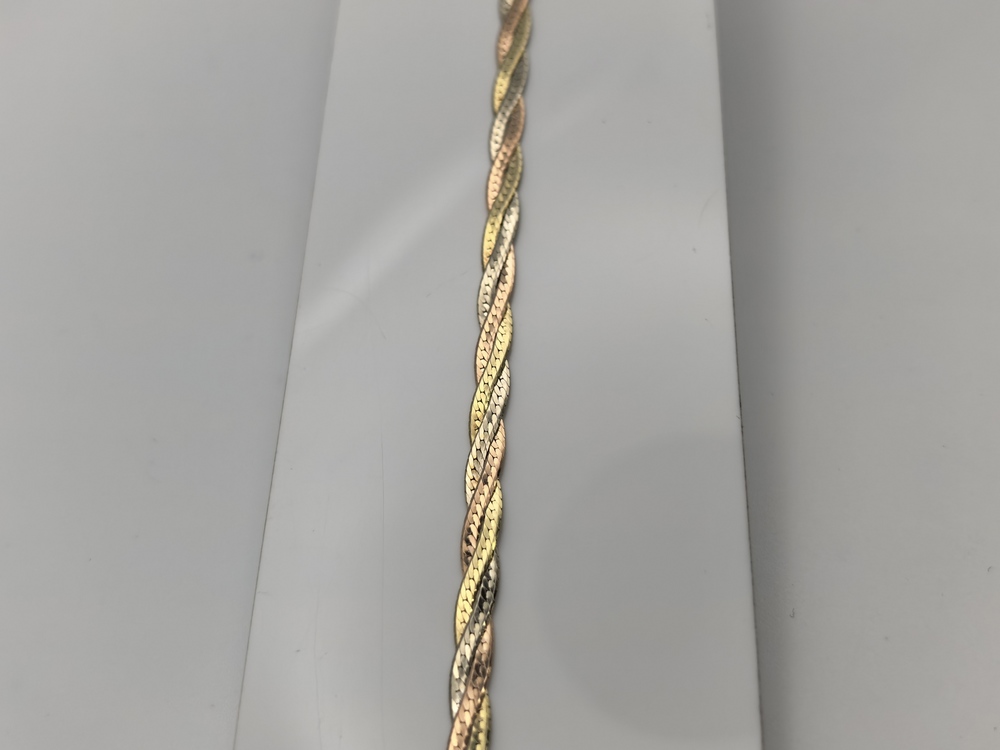 БРАСЛЕТ ПУСТОТЕЛЫЙ Косичка(монреаль) Au 585