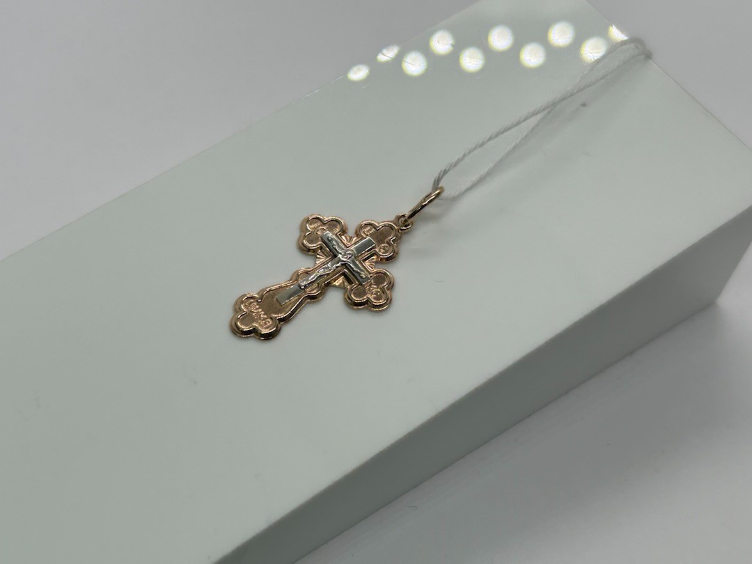 ПОДВЕСКА КРЕСТ БЕЗ КАМНЯ (Au 585)