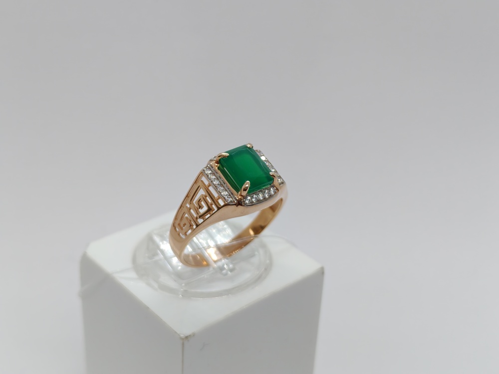 КОЛЬЦО ПЕЧАТКА с камнями (Au 585)