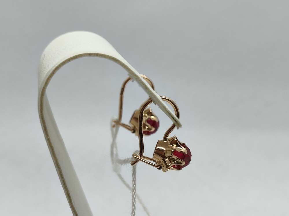 СКМ583 СЕРЬГИ С КАМНЕМ (Au 583)