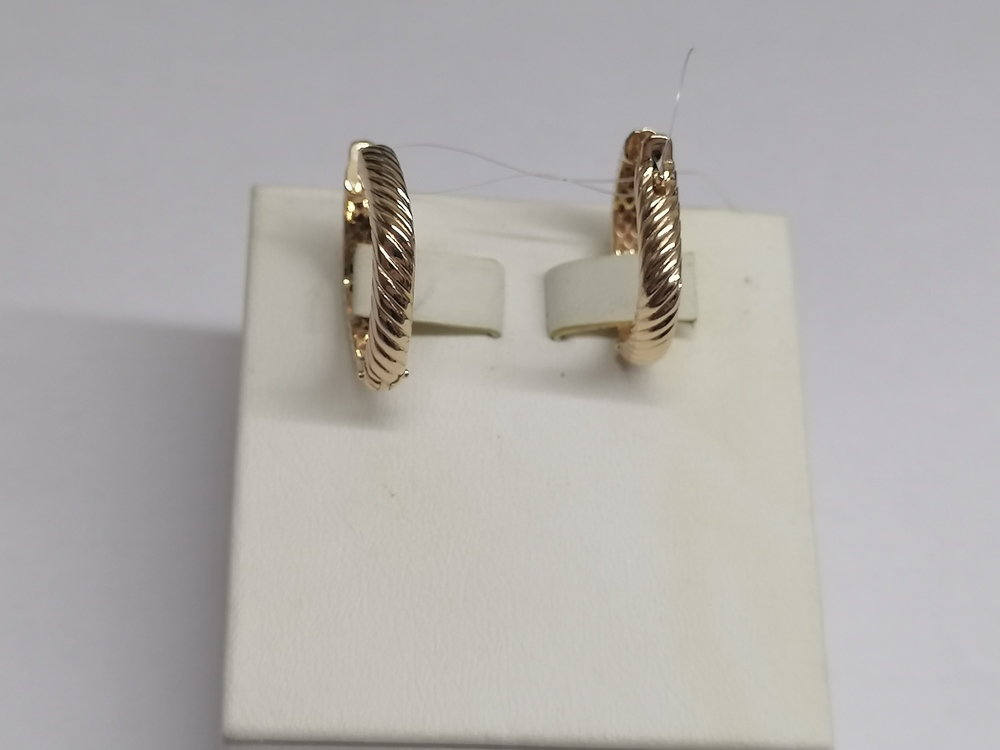 СЕРЬГИ КОНГО Рифленые (Au 585)