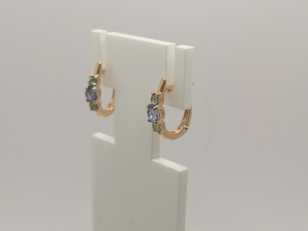 СЕРЬГИ ТОПАЗ с камнями (Au 585)