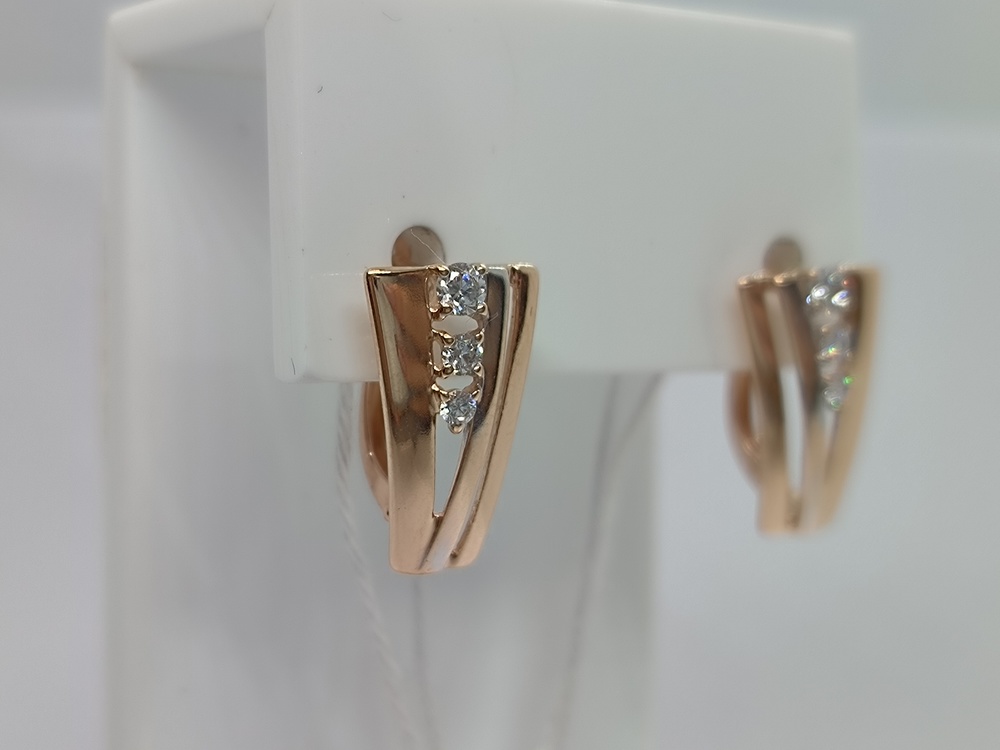 СКМИ585 СЕРЬГИ С КАМНЯМИ (Au 585)