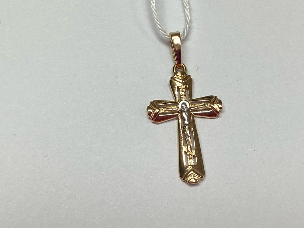 ПОДКБК585 ПОДВЕСКА КРЕСТ БЕЗ КАМНЯ (Au 585)