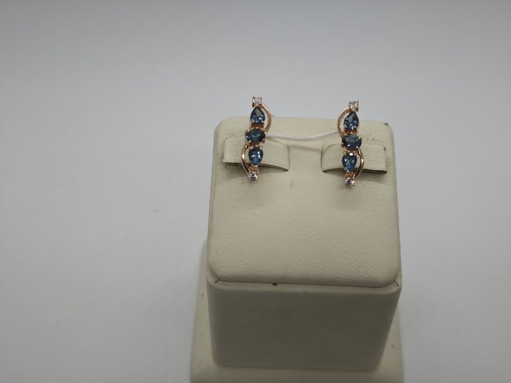 СКМИ585 СЕРЬГИ С КАМНЯМИ (Au 585)