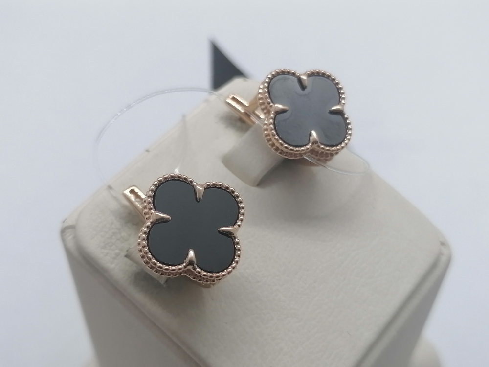 120217 СЕРЬГИ С КАМНЕМ (Au 585)