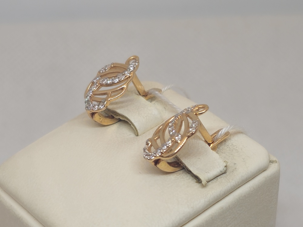 СКМИ585 СЕРЬГИ С КАМНЯМИ (Au 585)