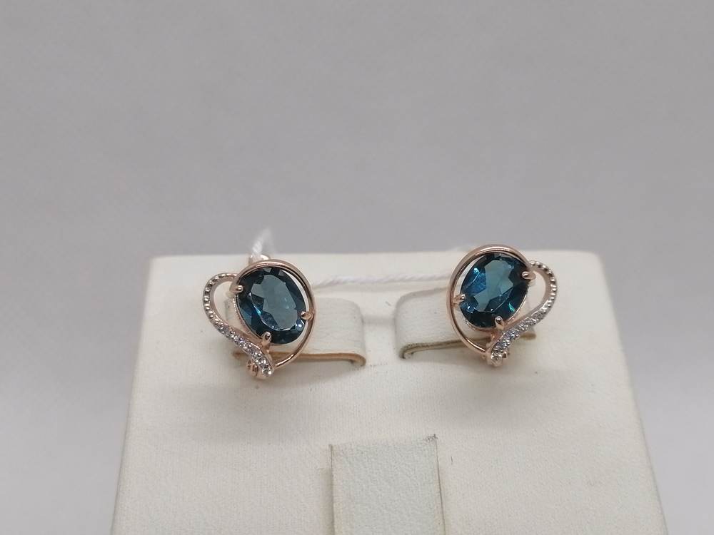 СКМИ585 СЕРЬГИ С КАМНЯМИ (Au 585)