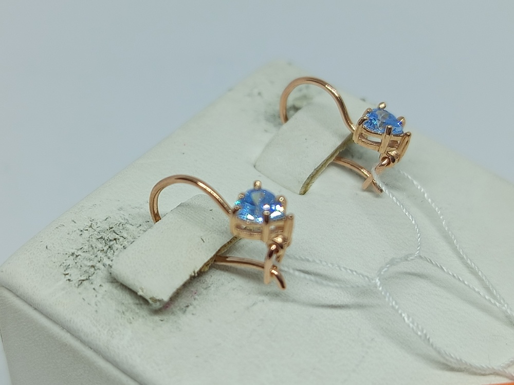 СКМ585 СЕРЬГИ С КАМНЕМ (Au 585)