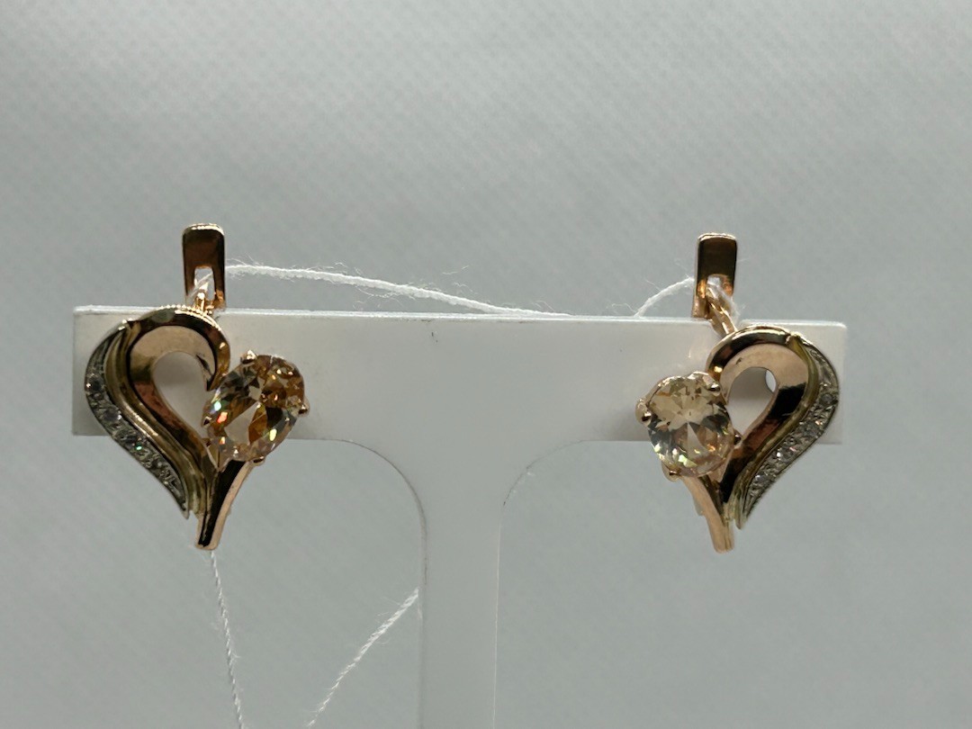 СКМИ585 СЕРЬГИ С КАМНЯМИ (Au 585)