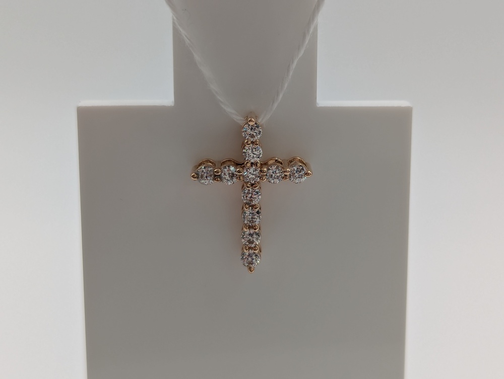 ПОДККИ585 ПОДВЕСКА КРЕСТ С КАМНЯМИ (Au 585)