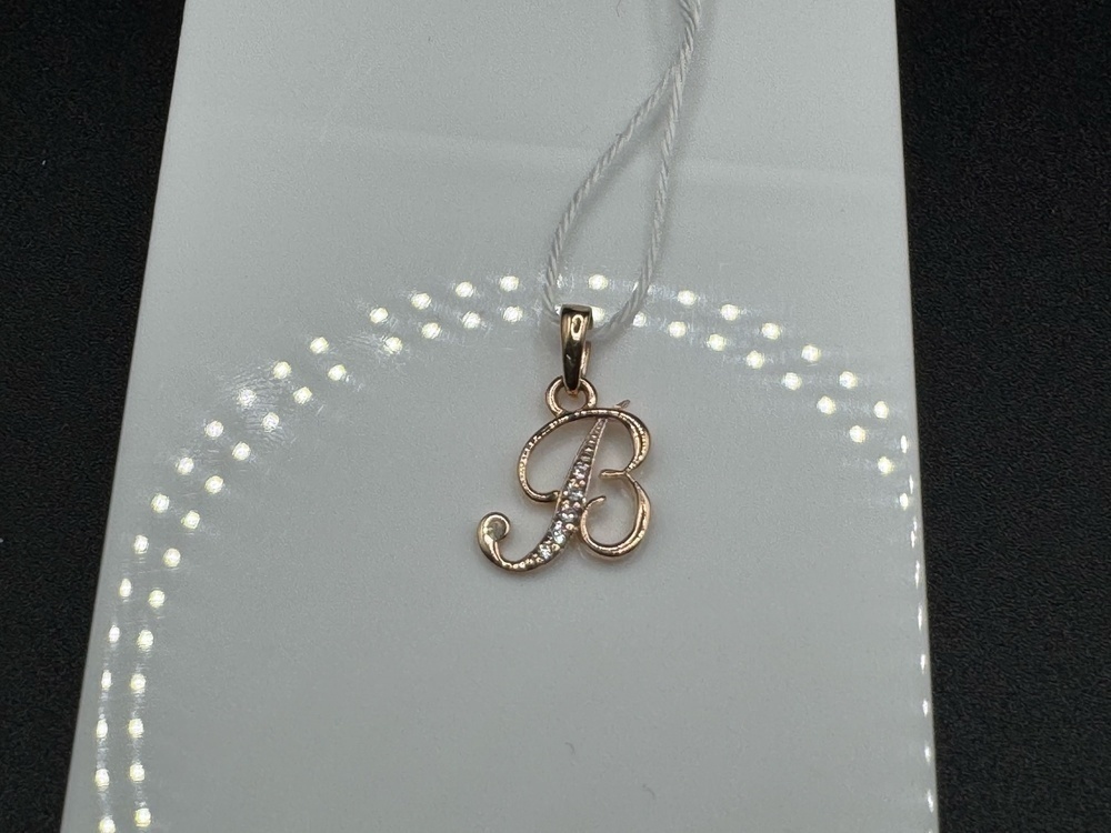 ПОДВЕСКА БУКВА В Au 585