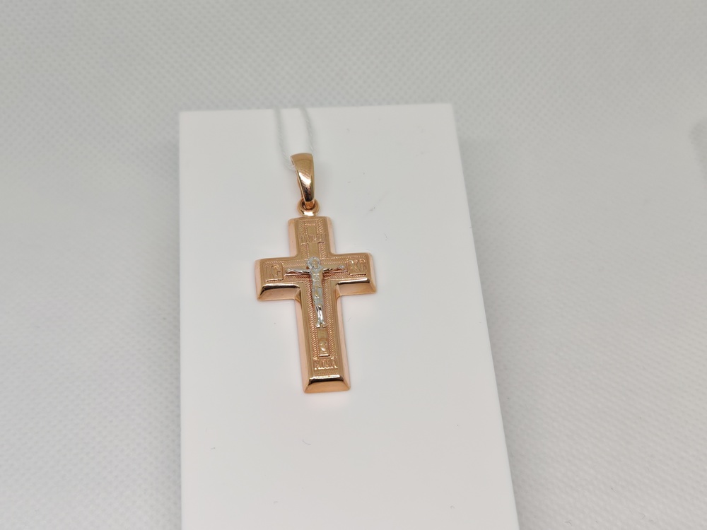 ПОДВЕСКА КРЕСТ БЕЗ КАМНЯ (Au 585)