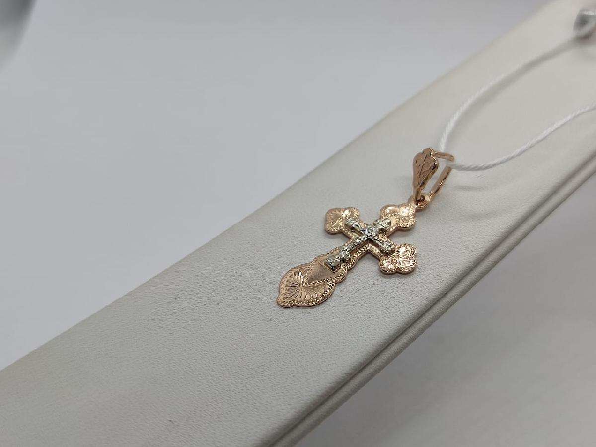 ПОДКБК585 ПОДВЕСКА КРЕСТ БЕЗ КАМНЯ (Au 585)