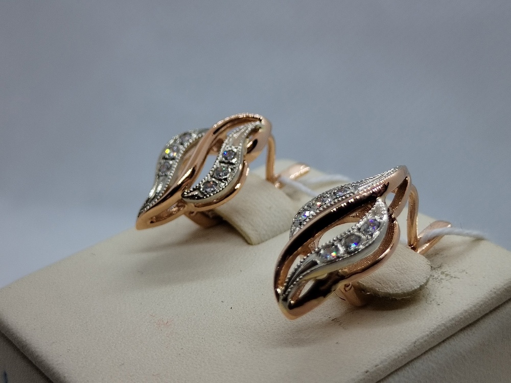 СКМИ585 СЕРЬГИ С КАМНЯМИ (Au 585)