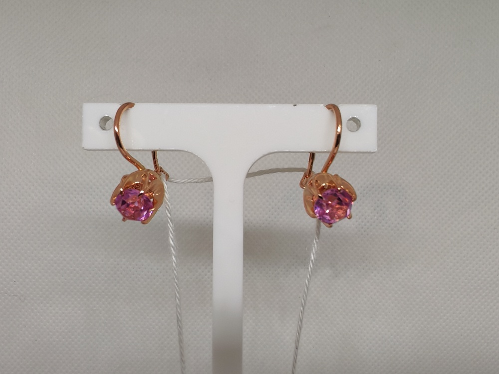 СКМ583 СЕРЬГИ С КАМНЕМ (Au 583)