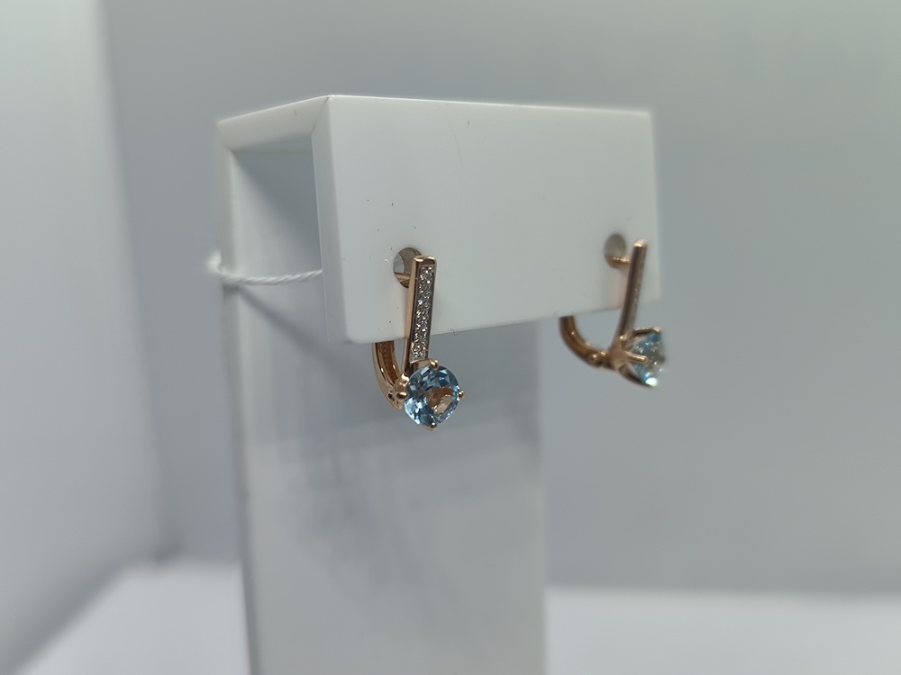 СКМИ585 СЕРЬГИ С КАМНЯМИ (Au 585)