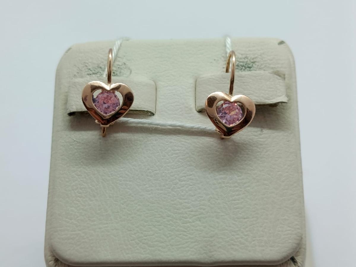 СКМ585 СЕРЬГИ С КАМНЕМ (Au 585)