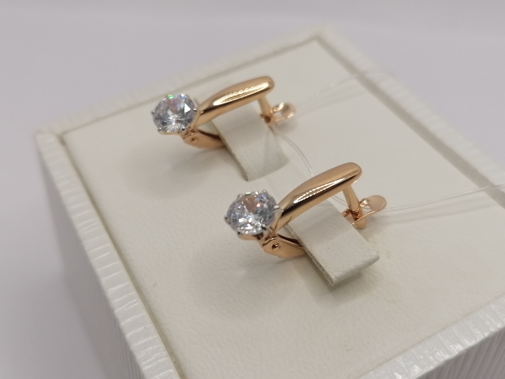 СЕРЬГИ С КАМНЕМ (Au 585)