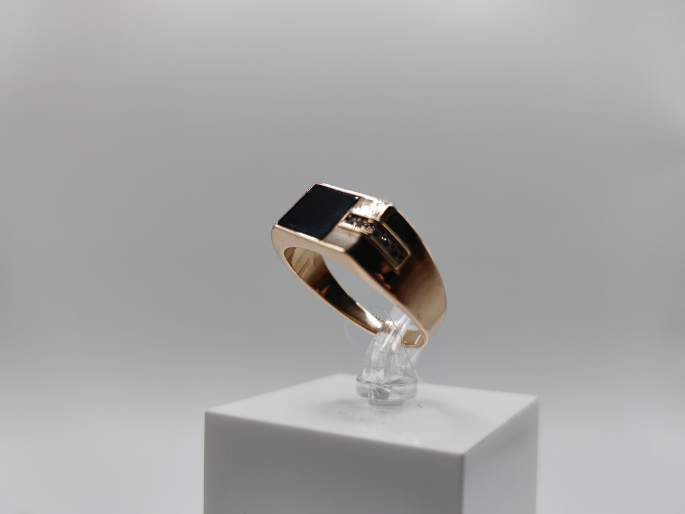 08-540143 КОЛЬЦО ПЕЧАТКА с камнями (Au 585)