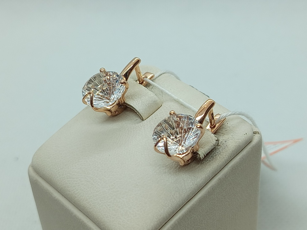 СКМ585 СЕРЬГИ С КАМНЕМ (Au 585)