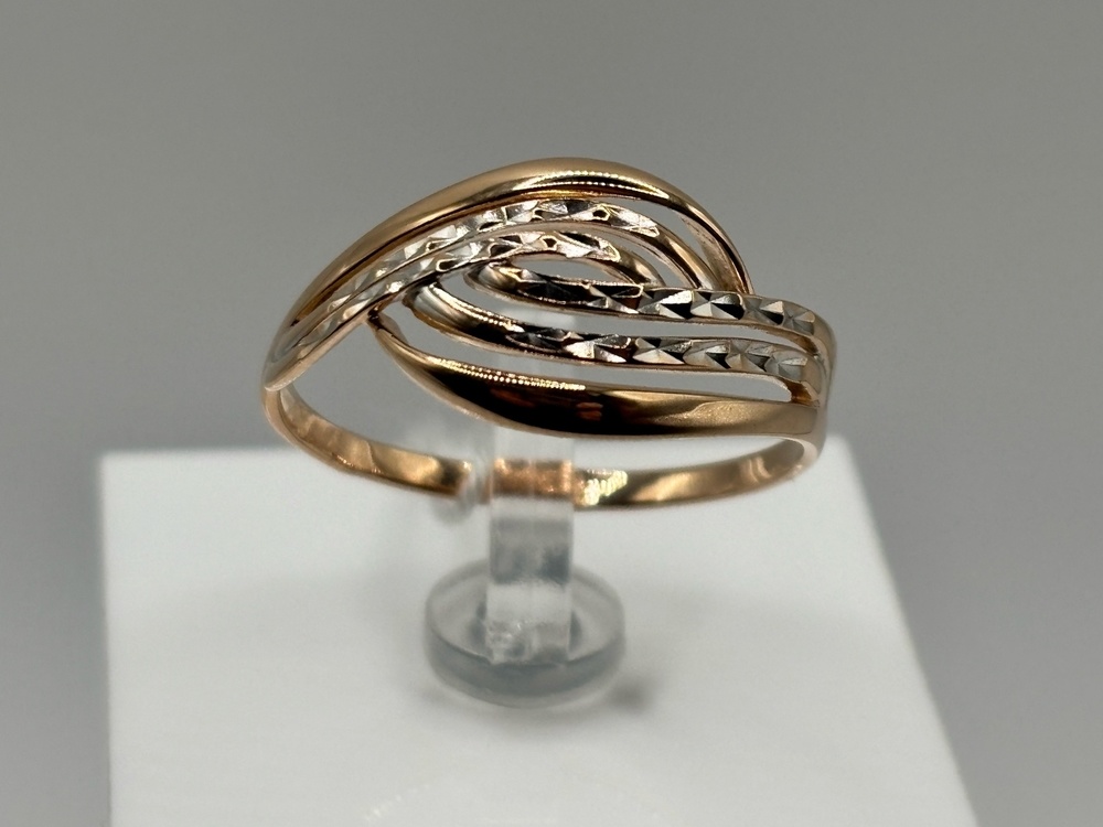 КОЛАЛМ585 КОЛЬЦО С АЛМАЗНОЙ ГРАНЬЮ (Au 585)