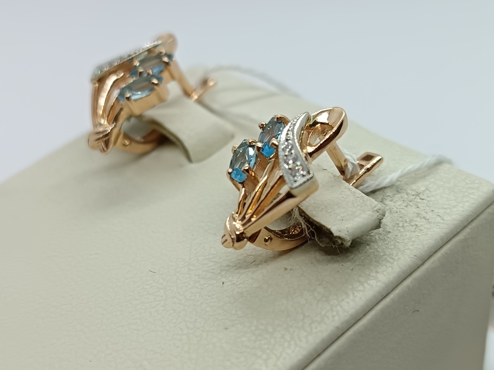 СКМИ585 СЕРЬГИ С КАМНЯМИ (Au 585)