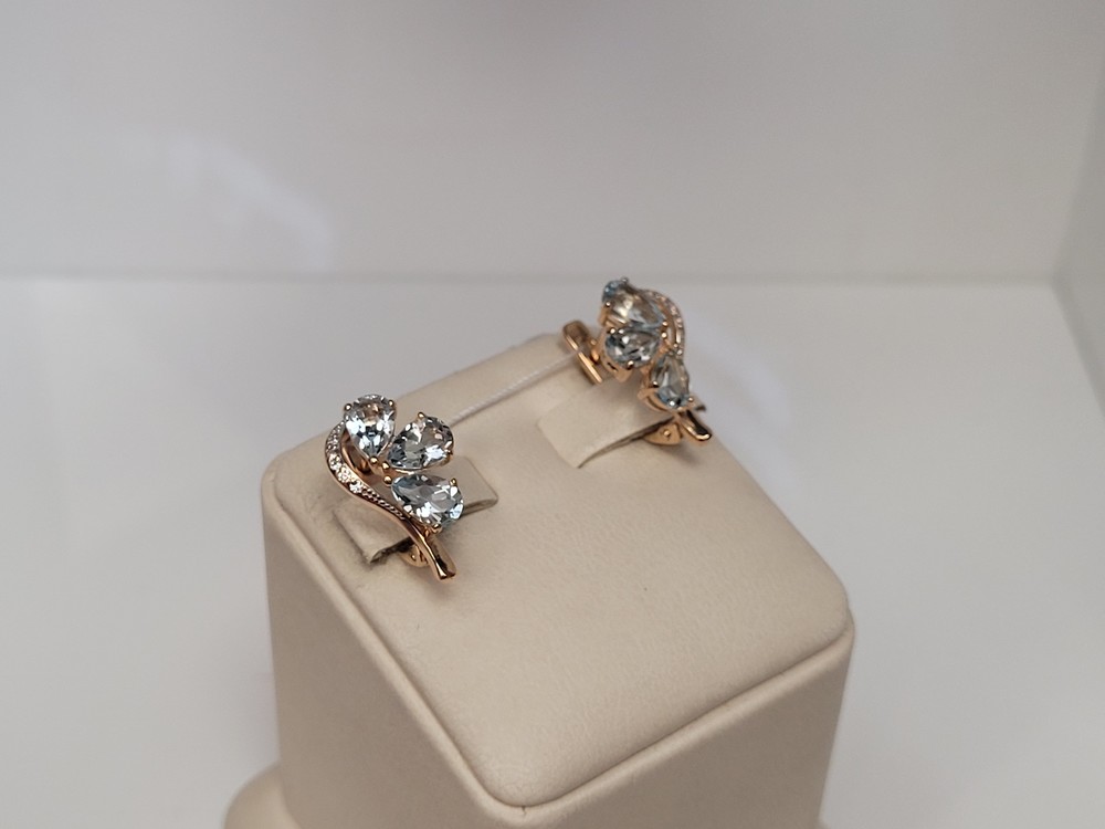 СКМИ585 СЕРЬГИ С КАМНЯМИ (Au 585)