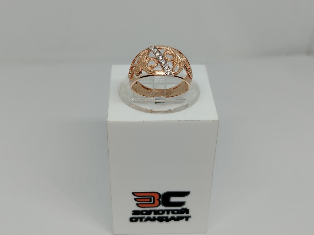 К-062_au КОЛЬЦО С КАМНЯМИ (Au 585)